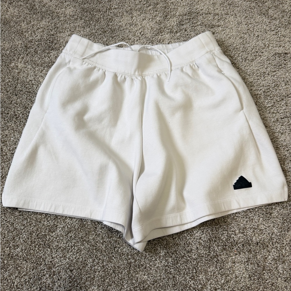 adidas cloud white ZNe Shorts with Black Logo